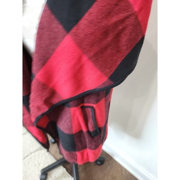 Yacun Women Open Front Red Buffalo Plaid Sleeveless Cardigan Jacket Vest Large - Picture 2 of 7